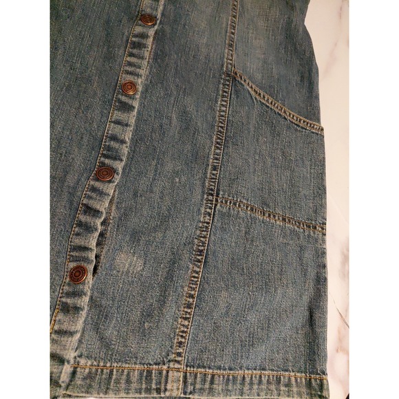 vintage Old Navy denim Dress Y2K fashion era short-sleeve denim shirt dress Sz 6 - Picture 3 of 15